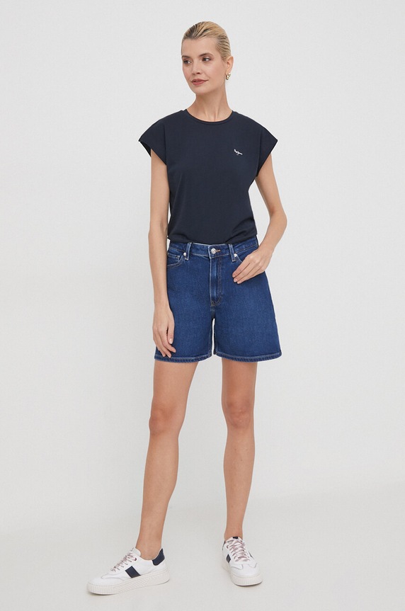 Pepe Jeans t-shirt bawełniany LORY PL505853 granatowy SS24