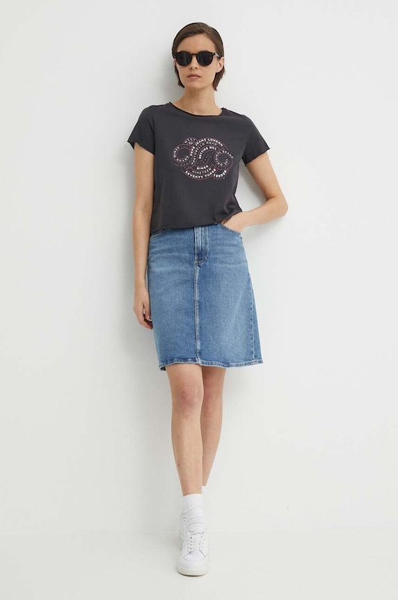 Pepe Jeans tricou din bumbac KENNA PL505857 gri SS24