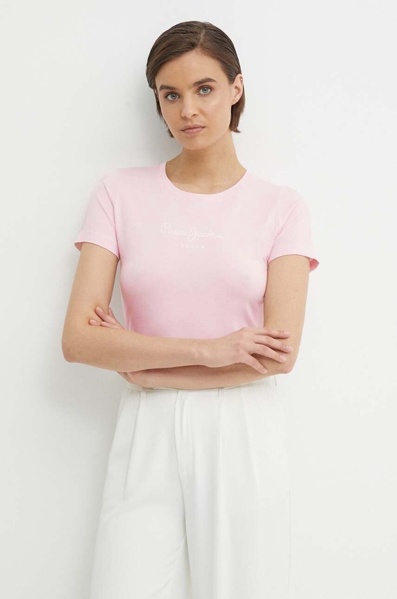 Pepe Jeans t-shirt NEW VIRGINIA SS N rózsaszín PL505202