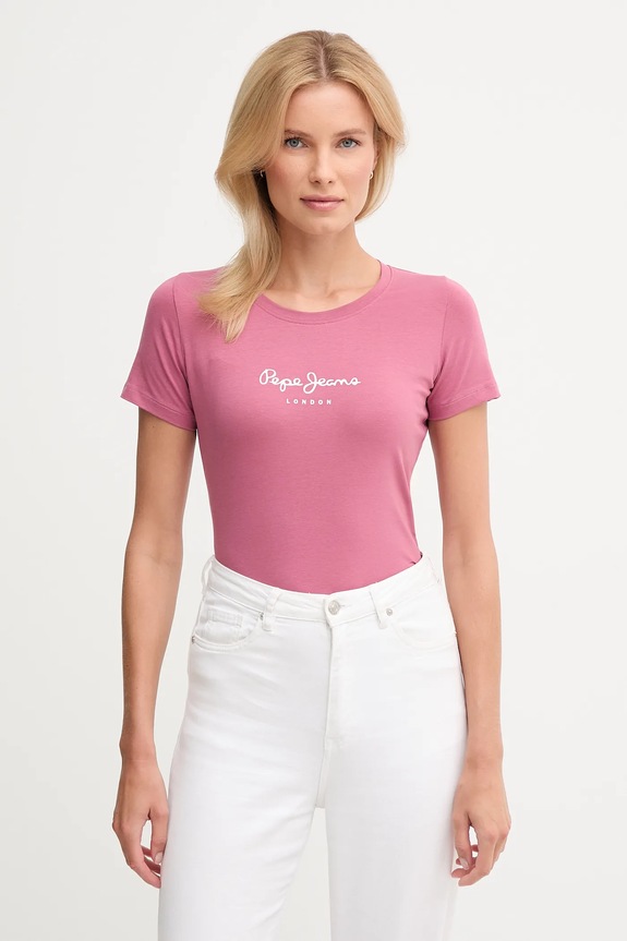 Pepe Jeans t-shirt NEW VIRGINIA SS N pamut rózsaszín PL505202