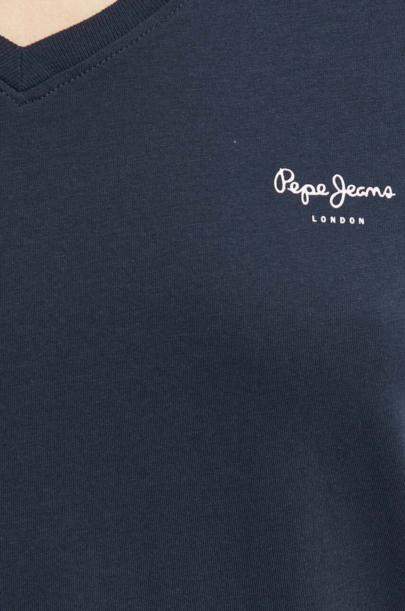 Bavlnené tričko Pepe Jeans LORETTE V NECK PL505826 tmavomodrá