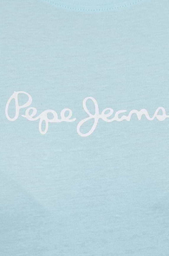 Bavlnené tričko Pepe Jeans LORETTE PL505827 tyrkysová