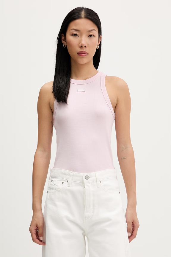 HUGO Blue top za žene od pamuka s elastanom Easy Tank_B roza 50508857