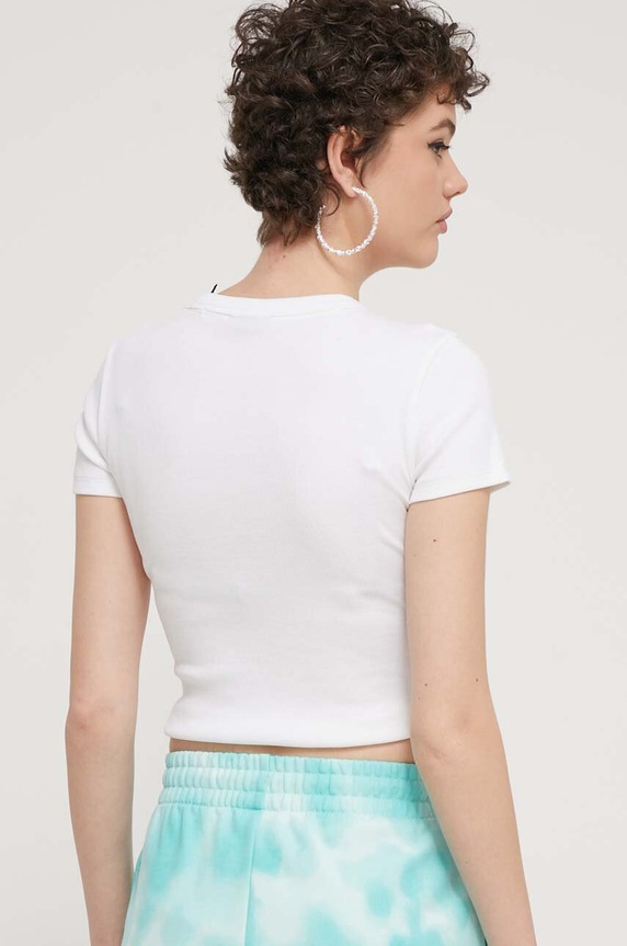 Oblečenie HUGO Blue tričko dámske bavlnené s elastanom Baby Tee_B 50510749 biela