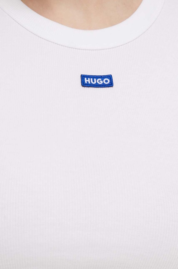 HUGO Blue tričko dámske bavlnené s elastanom Baby Tee_B 50510749 biela