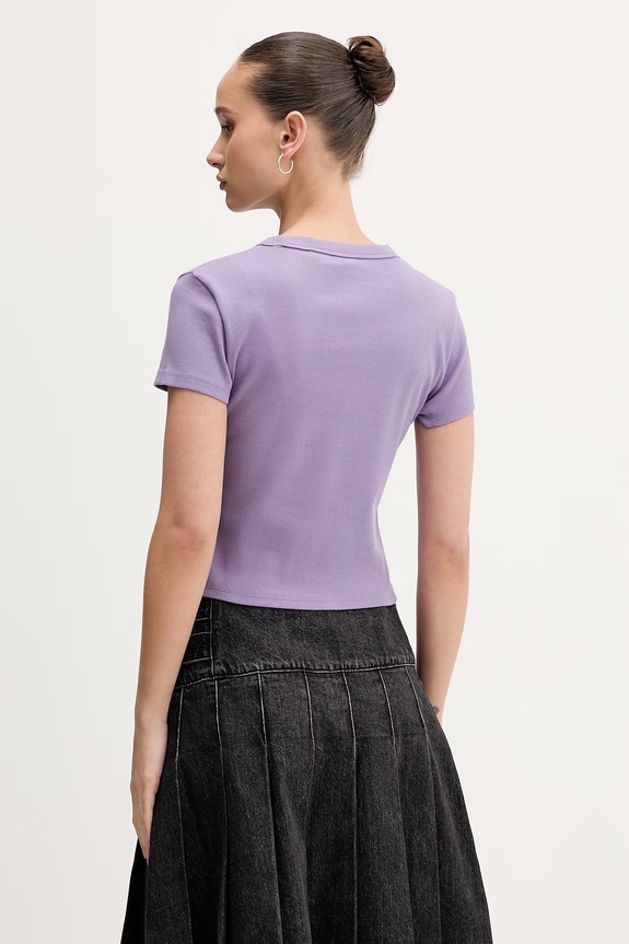 Îmbrăcăminte HUGO Blue tricou pentru femei din bumbac cu elastan Baby Tee_B 50510749 violet
