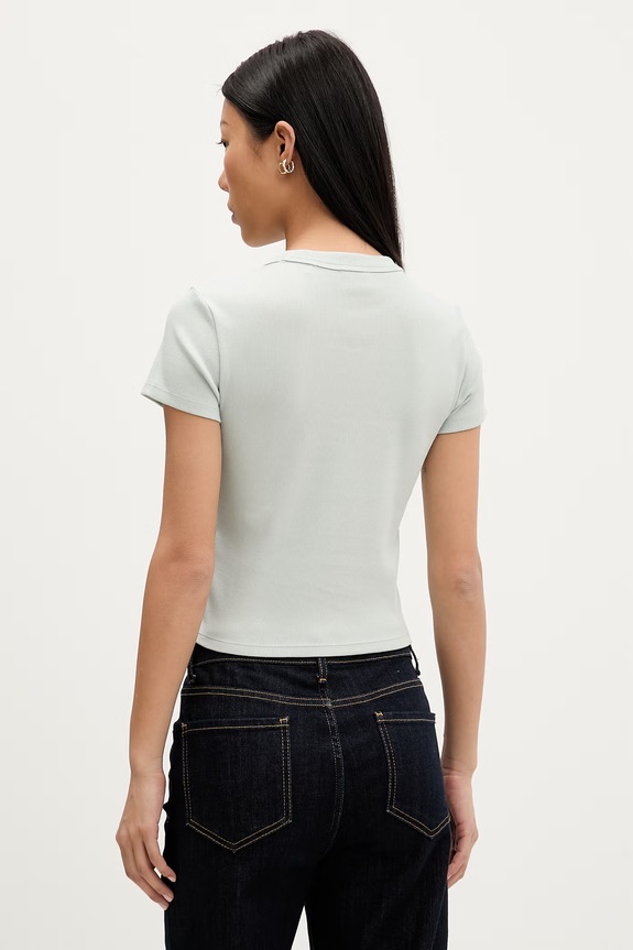Oblečení HUGO Blue tričko dámské bavlněné s elastanem Baby Tee_B 50510749 zelená