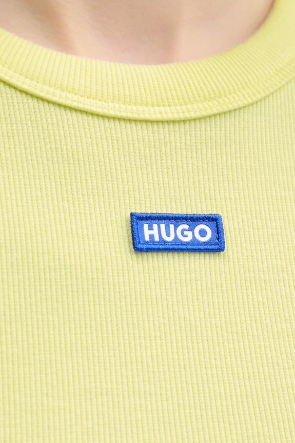 HUGO Blue t-shirt da donna in cotone con elastan Baby Tee_B 50510749 giallo