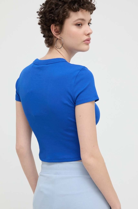Abbigliamento HUGO Blue t-shirt da donna in cotone con elastan Baby Tee_B 50510749 blu