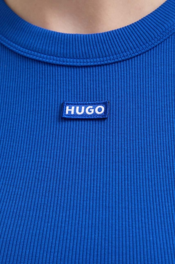 HUGO Blue t-shirt da donna in cotone con elastan Baby Tee_B 50510749 blu