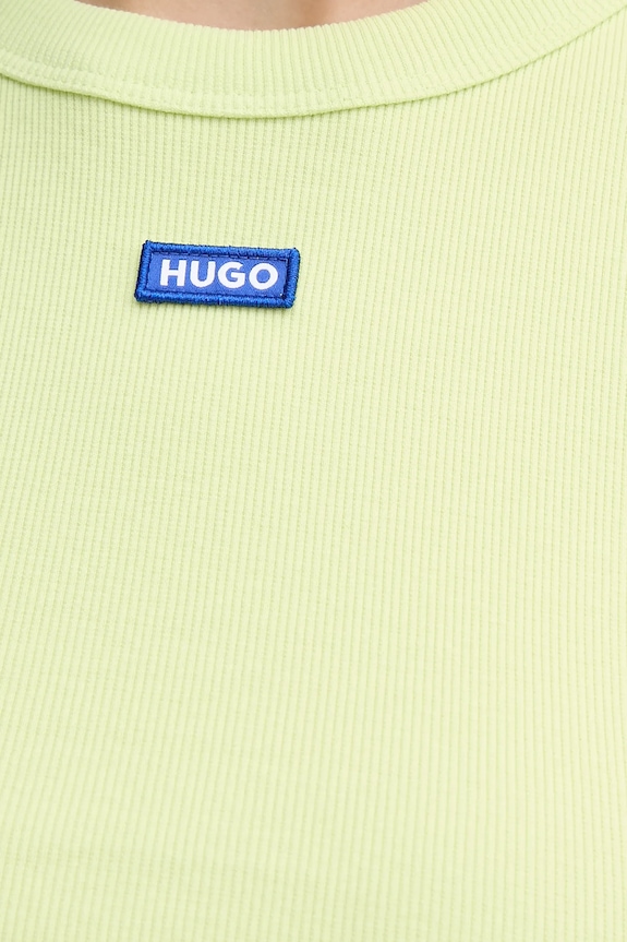 HUGO Blue tricou pentru femei din bumbac cu elastan Baby Tee_B verde 50510749