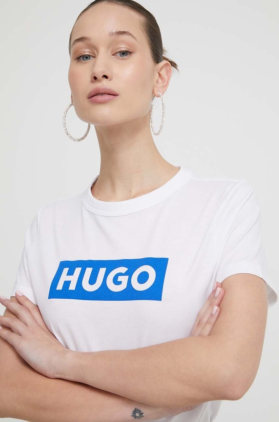 Bavlnené tričko Hugo Blue Classic Tee_B 50510772 biela