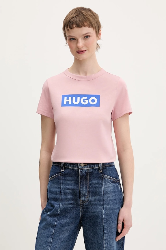 Pamučna majica Hugo Blue Classic Tee_B Planet friendly roza 50510772