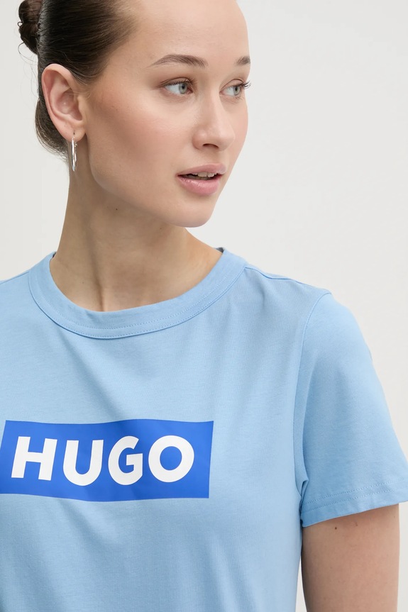 Hugo Blue t-shirt bawełniany Classic Tee_B niebieski 50510772