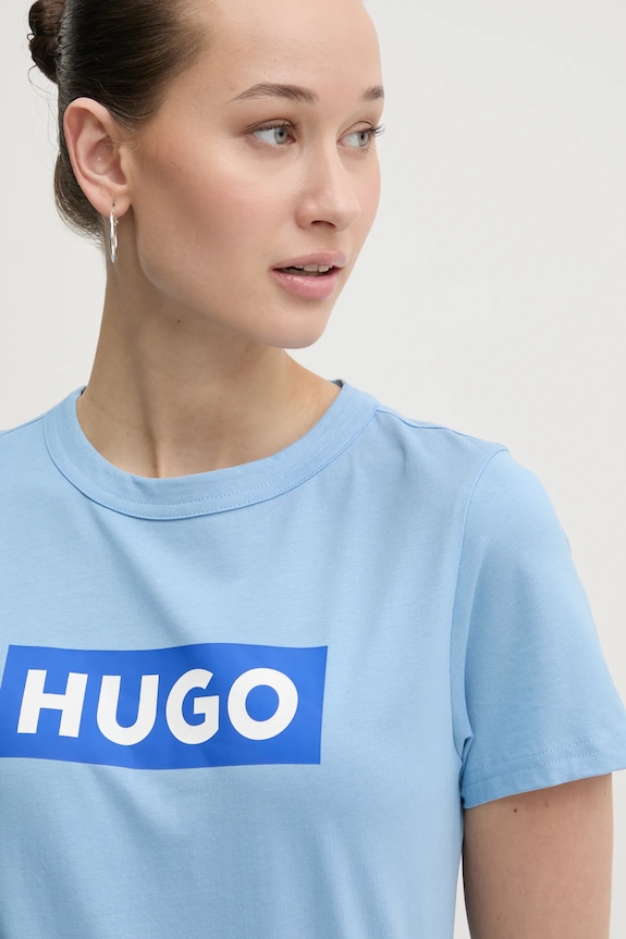 Hugo Blue t-shirt bawełniany Classic Tee_B niebieski 50510772