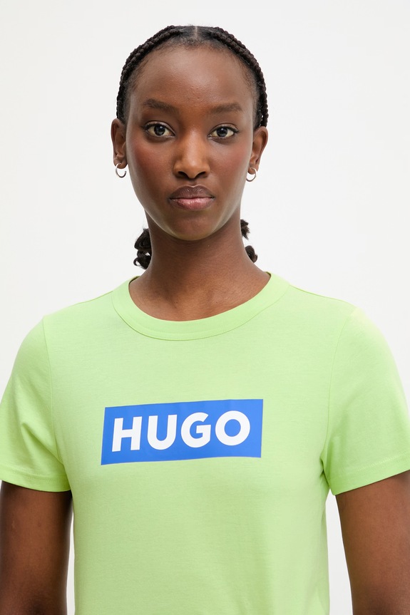 HUGO Blue basic majica kratkih rukava za žene od pamuka Classic Tee_B zelena 50510772