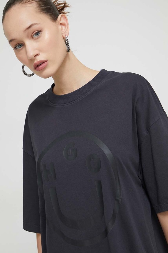 HUGO Blue t-shirt bawełniany czarny 50511471