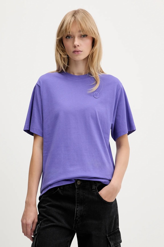 Hugo Blue t-shirt bawełniany Vintage Tee_B_1 fioletowy 50518139