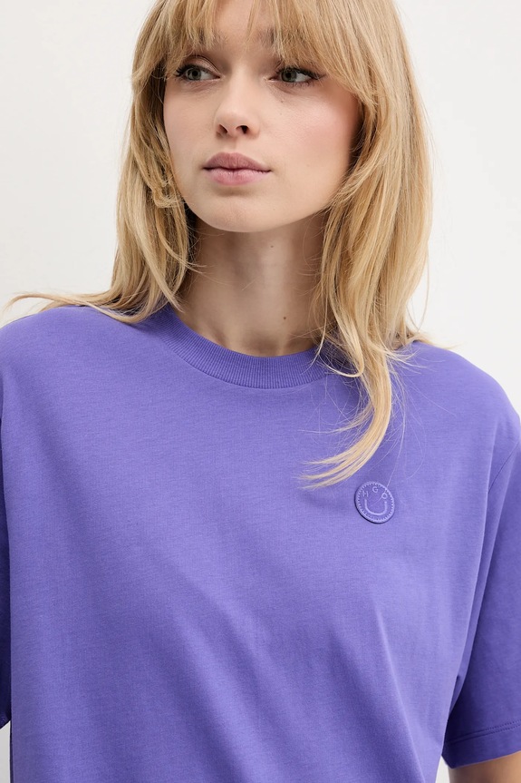 Hugo Blue t-shirt bawełniany Vintage Tee_B_1 fioletowy 50518139