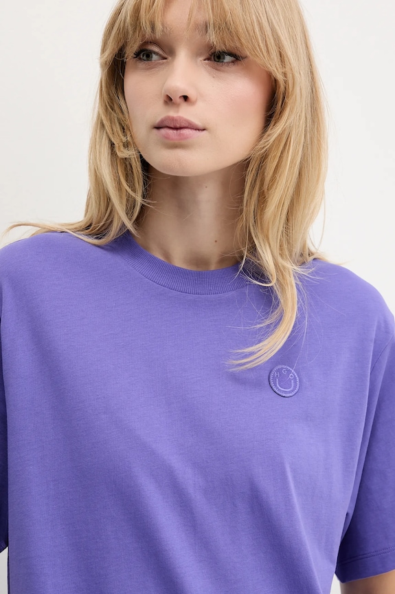 Hugo Blue t-shirt bawełniany Vintage Tee_B_1 fioletowy 50518139