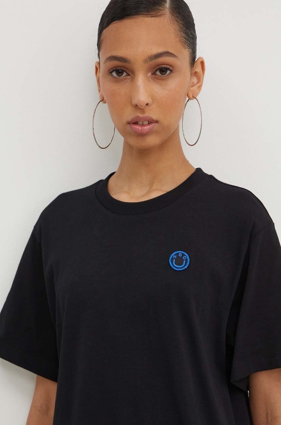 Bavlnené tričko Hugo Blue Vintage Tee_B_1 čierna 50518139