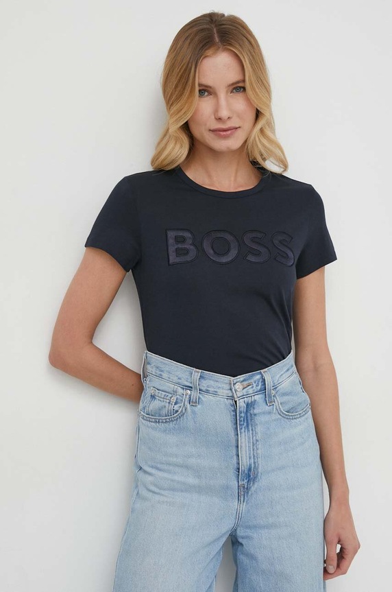 Îmbrăcăminte BOSS tricou din bumbac 50514967 bleumarin