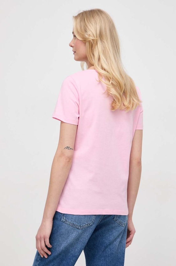 Odzież Liu Jo t-shirt bawełniany MA4395.J6308 różowy