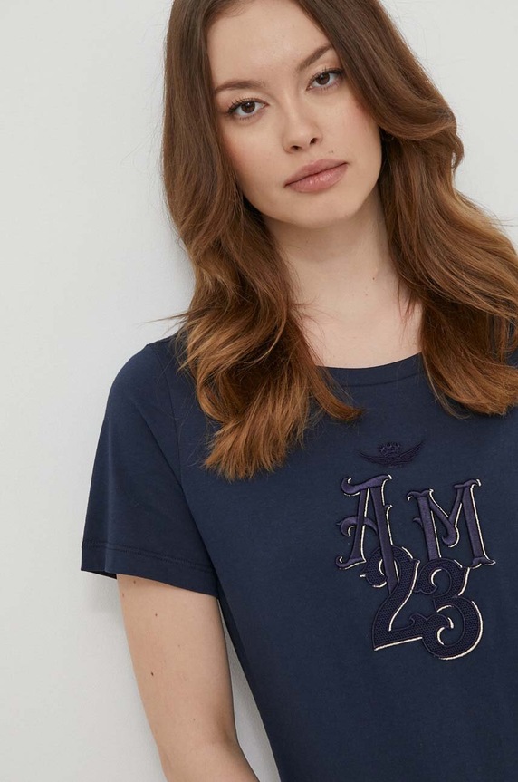 Aeronautica Militare pamut póló sötétkék TS2245DJ638