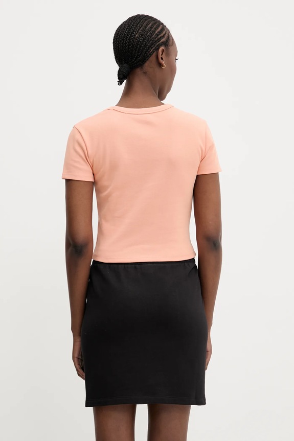 Odzież HUGO crop top damski z bawełną Delanor 50512000 pomarańczowy