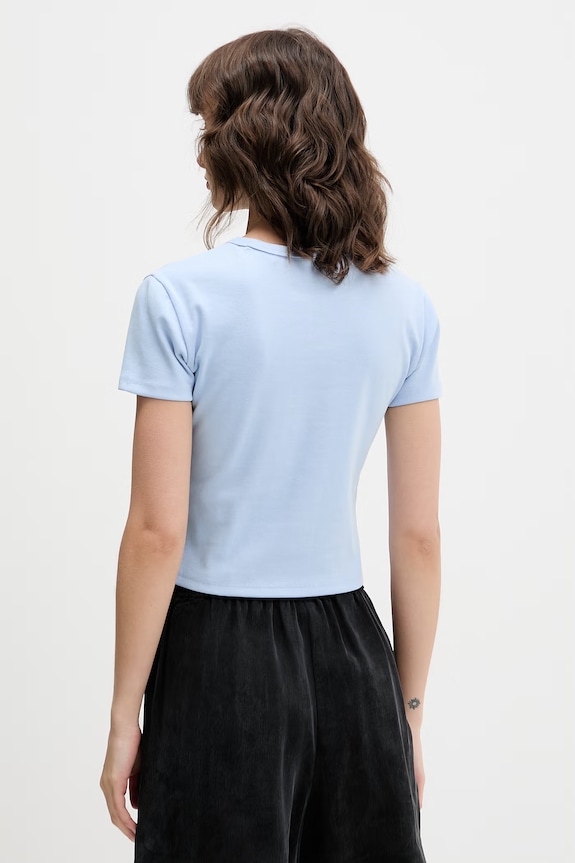 Oblečenie HUGO crop top dámsky s bavlnou Delanor 50512000 modrá