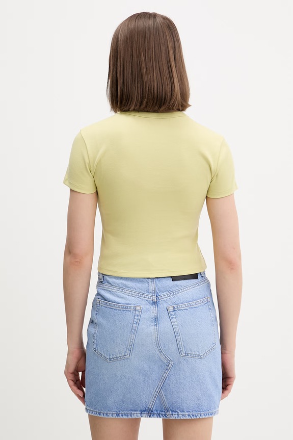 Îmbrăcăminte HUGO crop top de damă cu bumbac Delanor 50512000 verde