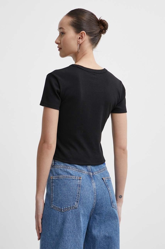 Îmbrăcăminte HUGO crop top de damă cu bumbac Delanor 50512000 negru