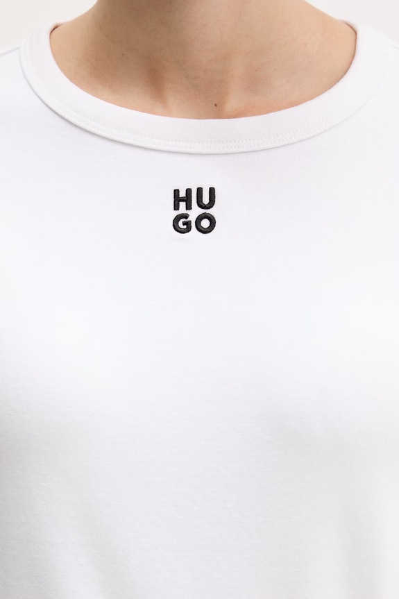HUGO tricou de damă cu bumbac Deloris 50512002 alb