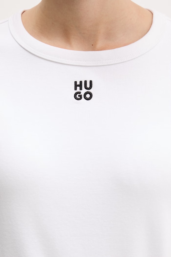 HUGO tricou de damă cu bumbac Deloris 50512002 alb