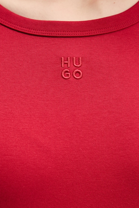 HUGO tričko dámske s bavlnou Deloris 50512002 červená