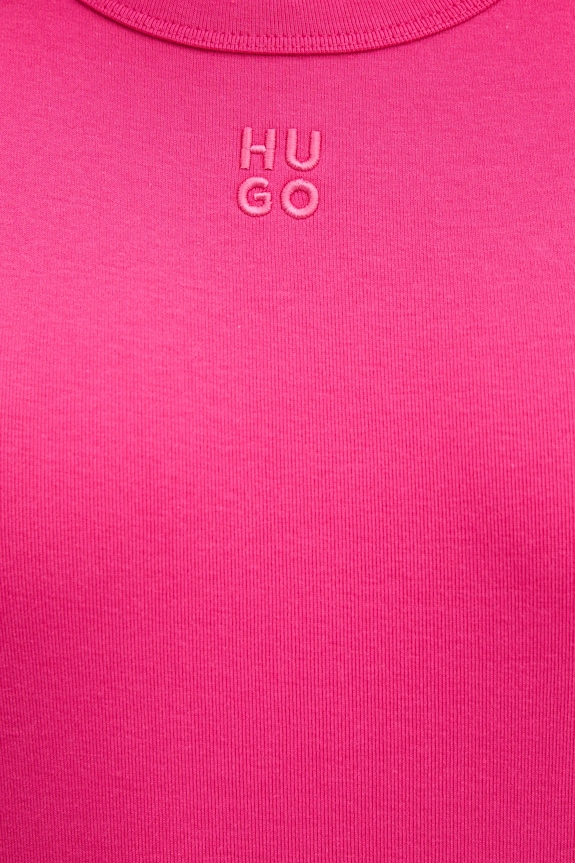 HUGO női t-shirt pamuttal Deloris 50512002 rózsaszín