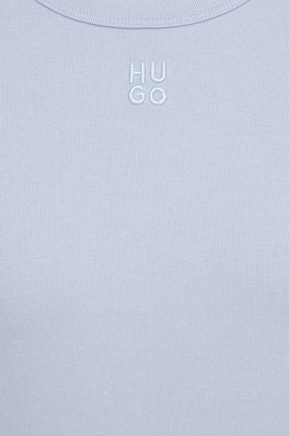 HUGO t-shirt γυναικείο με βαμβάκι Deloris μπλε 50512002