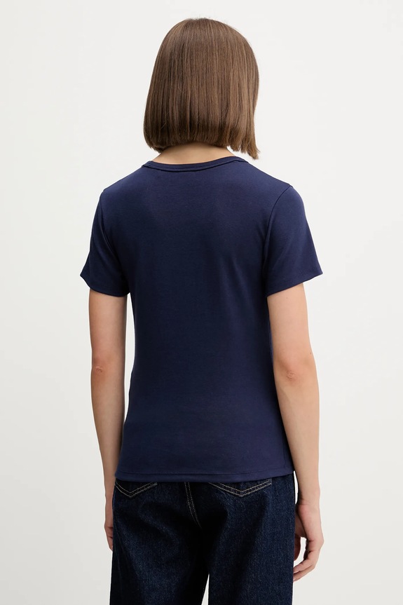 Oblačila HUGO kratka majica ženska z bombažem Deloris 50512002 mornarsko modra