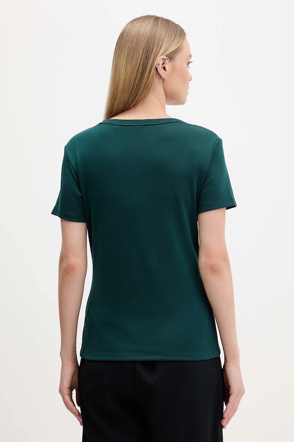 Odzież HUGO T-shirt damski z bawełną Deloris 50512002 zielony