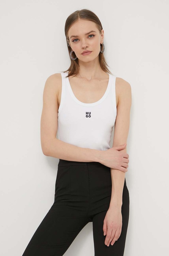 HUGO top damski Datamia aplikacja biały 50514489