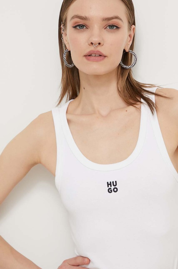 HUGO top damski Datamia biały 50514489
