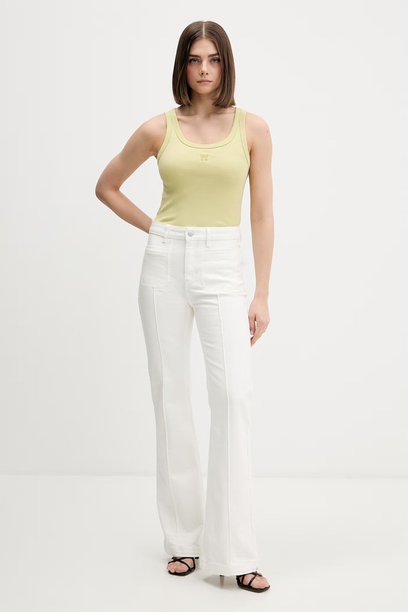 HUGO top damski Datamia 50514489 zielony SS26