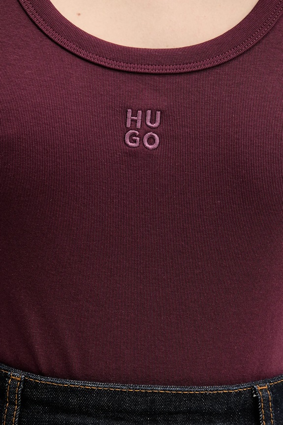 HUGO top damski Datamia 50514489 bordowy