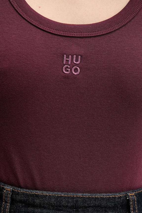 HUGO top damski Datamia 50514489 bordowy