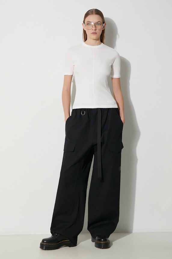 Памучна тениска Y-3 Fitted SS Tee IV7749 бежов SS24