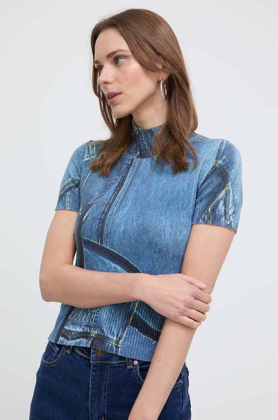 Versace Jeans Couture sweter pozostałe niebieski 76HAFM08.CMH38