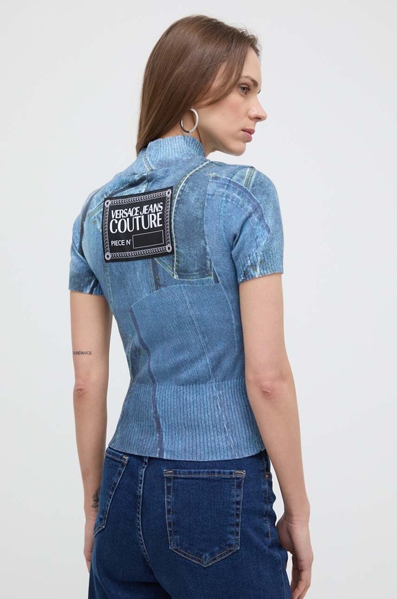 Odzież Versace Jeans Couture sweter 76HAFM08.CMH38 niebieski