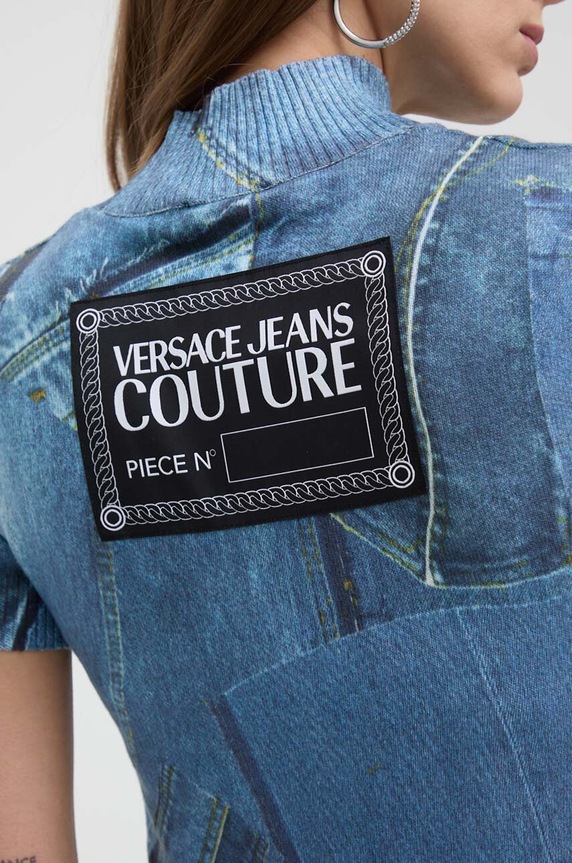 Versace Jeans Couture sweter 76HAFM08.CMH38 niebieski