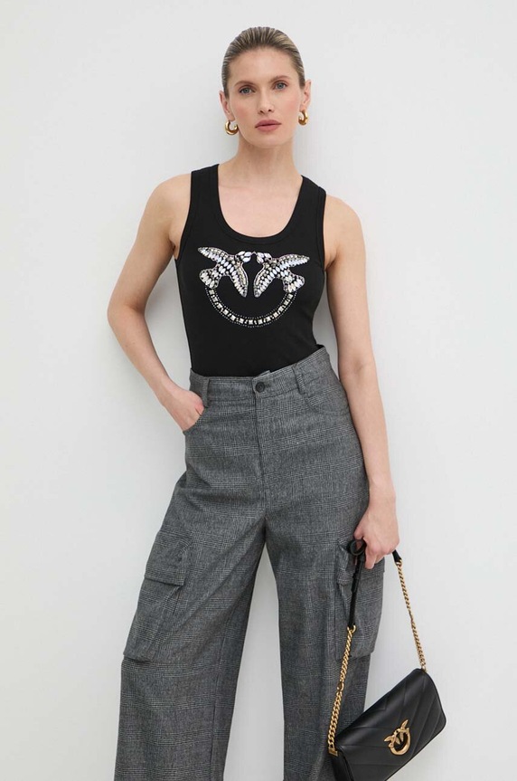 Pinko top Answear Exclusive aplikacja czarny 100807.A22S