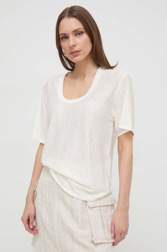 Pinko vászon póló bézs 103599.A1U9